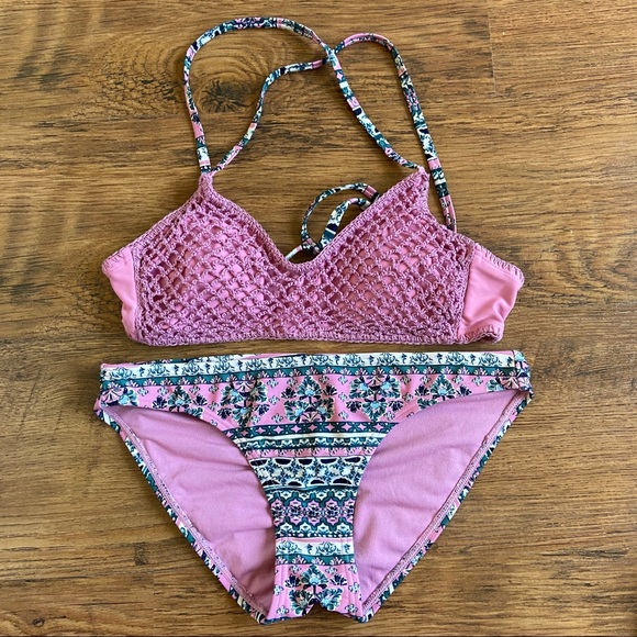 Pink/multipattern Swimsuit Two Piece - Picture 1 of 3